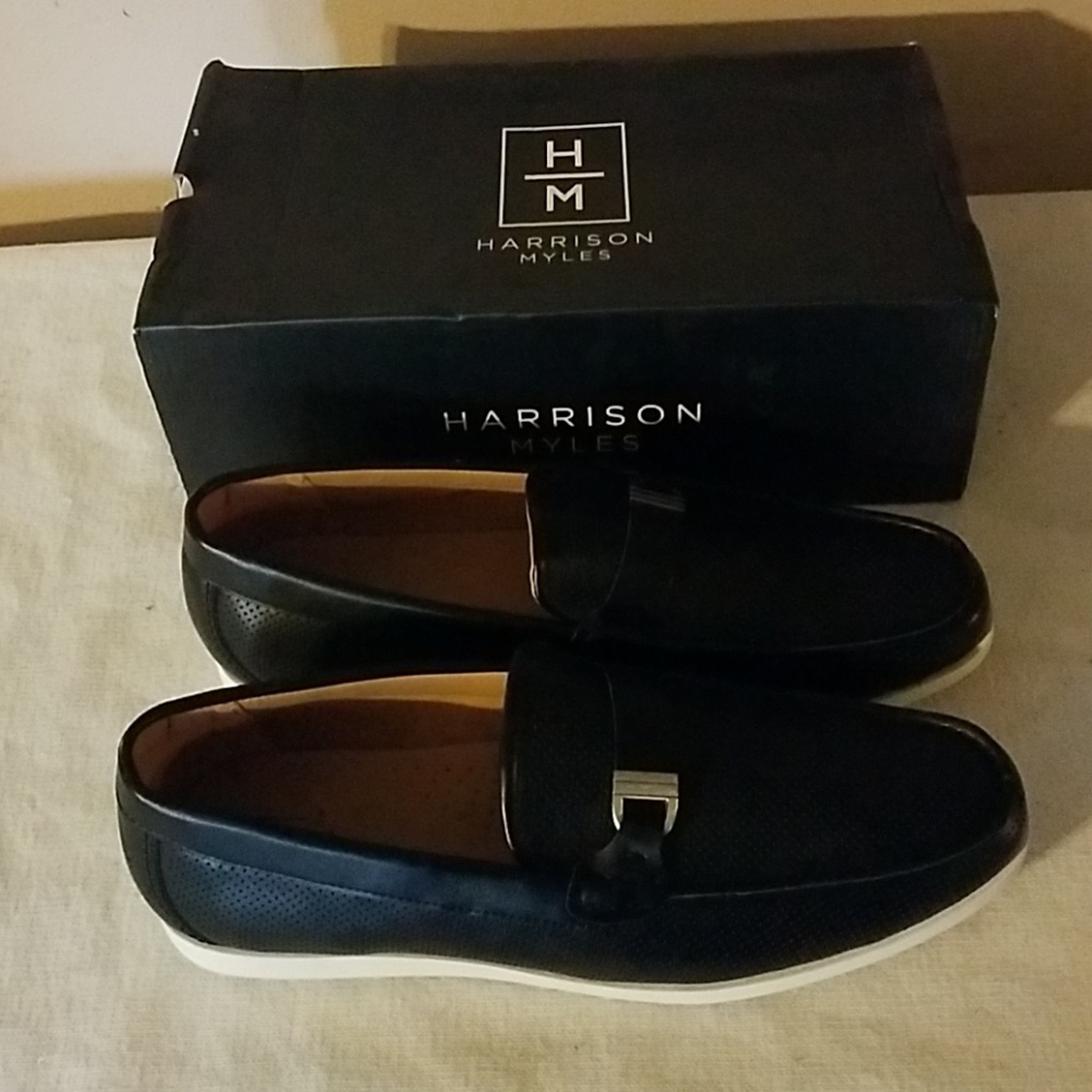 Harrison Myles Mens Black loafers size 13
